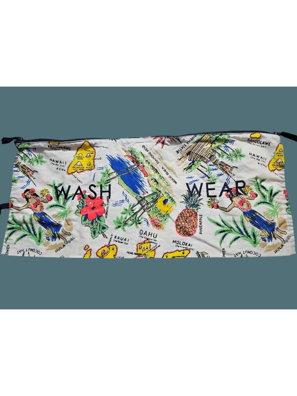 J. Crew Wash & Wear Laundry Travel Beach Zip Bag -Hawaiian Tropical Luau Theme